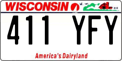 WI license plate 411YFY