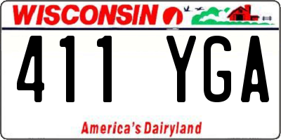 WI license plate 411YGA