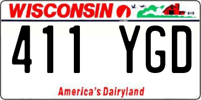WI license plate 411YGD