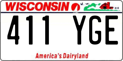 WI license plate 411YGE