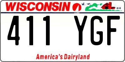 WI license plate 411YGF