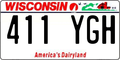 WI license plate 411YGH