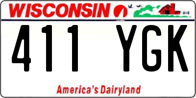 WI license plate 411YGK