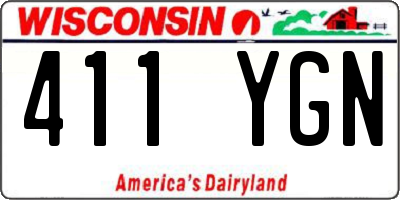 WI license plate 411YGN