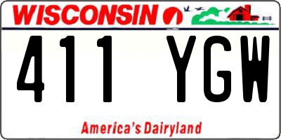 WI license plate 411YGW