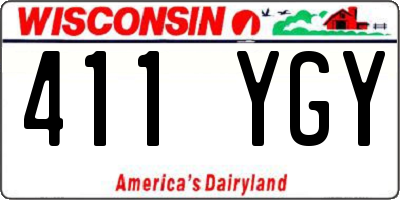 WI license plate 411YGY