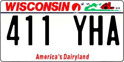 WI license plate 411YHA
