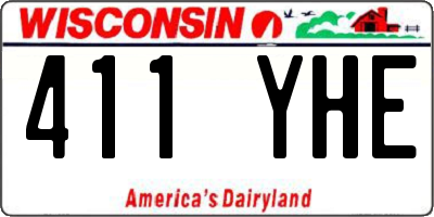 WI license plate 411YHE