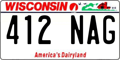 WI license plate 412NAG