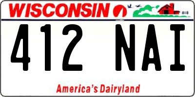 WI license plate 412NAI