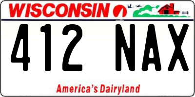 WI license plate 412NAX