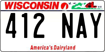 WI license plate 412NAY