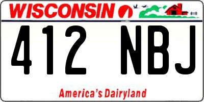 WI license plate 412NBJ