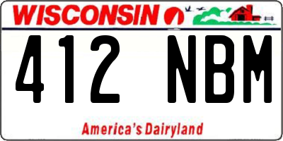 WI license plate 412NBM