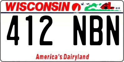 WI license plate 412NBN