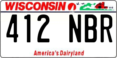 WI license plate 412NBR