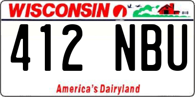 WI license plate 412NBU