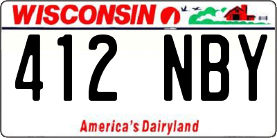 WI license plate 412NBY