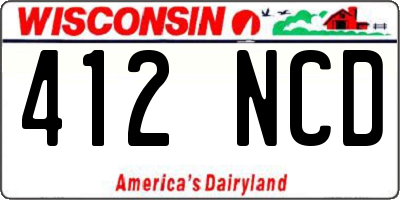 WI license plate 412NCD