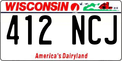 WI license plate 412NCJ
