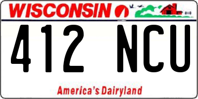 WI license plate 412NCU