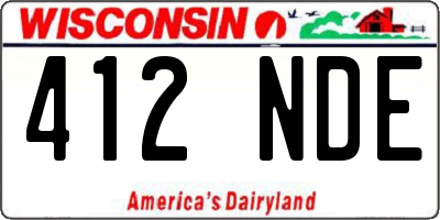 WI license plate 412NDE