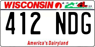 WI license plate 412NDG