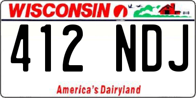 WI license plate 412NDJ