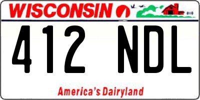 WI license plate 412NDL