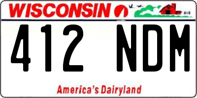 WI license plate 412NDM