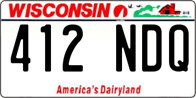 WI license plate 412NDQ
