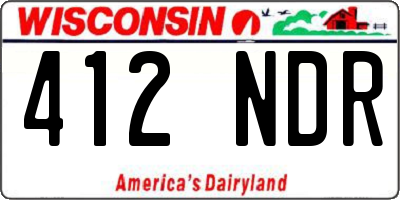 WI license plate 412NDR
