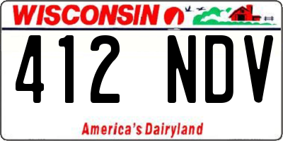 WI license plate 412NDV
