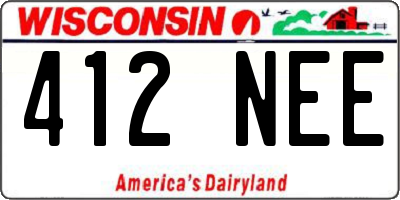 WI license plate 412NEE