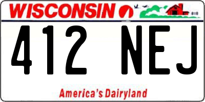 WI license plate 412NEJ