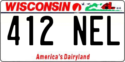 WI license plate 412NEL