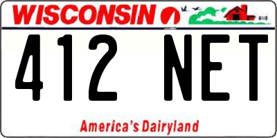 WI license plate 412NET