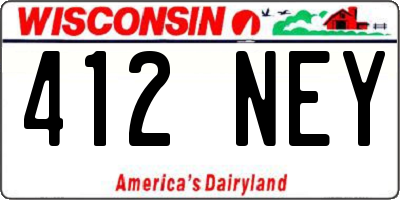 WI license plate 412NEY