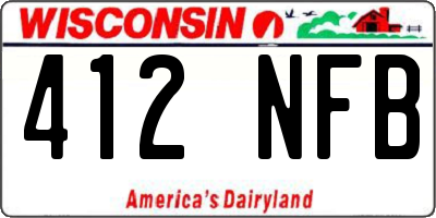 WI license plate 412NFB