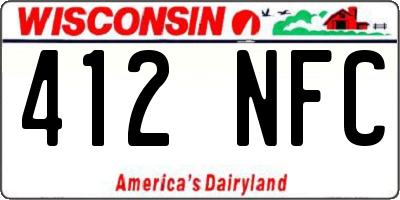 WI license plate 412NFC