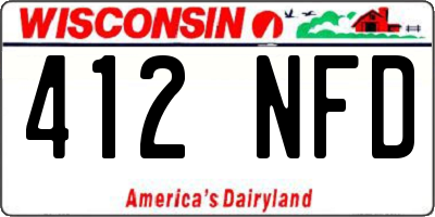 WI license plate 412NFD