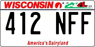 WI license plate 412NFF