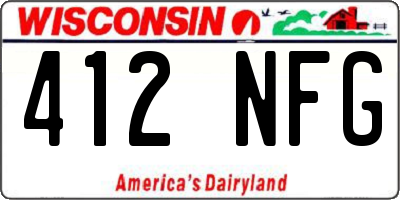 WI license plate 412NFG