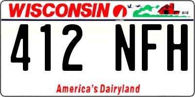 WI license plate 412NFH