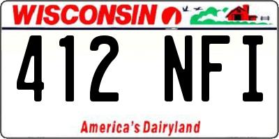 WI license plate 412NFI