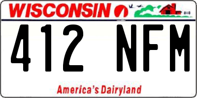 WI license plate 412NFM