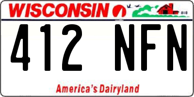 WI license plate 412NFN