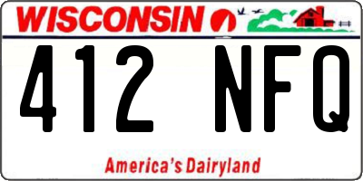 WI license plate 412NFQ