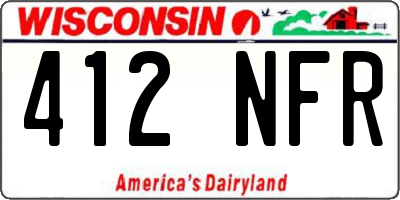 WI license plate 412NFR