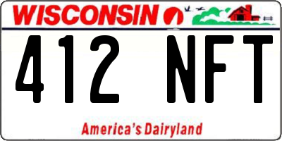 WI license plate 412NFT